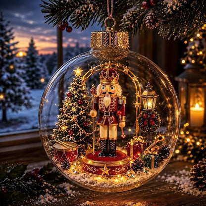 🎄Lysende julekugle med diorama – En lille vinterverden i dine hænder