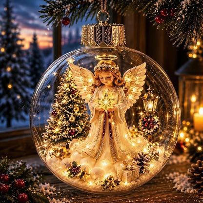 🎄Lysende julekugle med diorama – En lille vinterverden i dine hænder