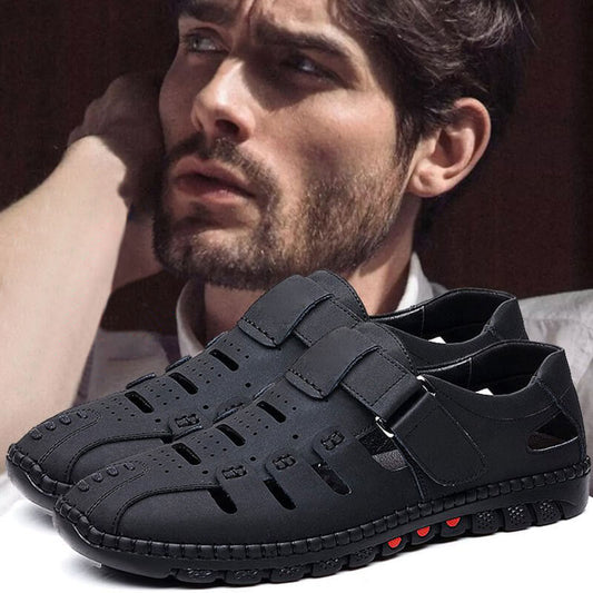 Trendy sandaler i perforeret pu-læder