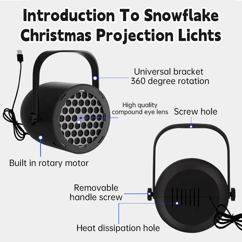 🎅LED-julelampe med projektion – 16 mønstre med ren julemagi!🎄
