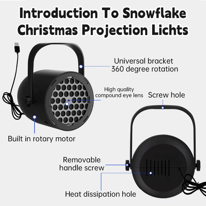 🎅LED-julelampe med projektion – 16 mønstre med ren julemagi!🎄
