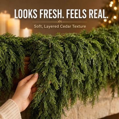 🎄 2-pak med Real-Touch-cederkrans – frodigt julegrønt