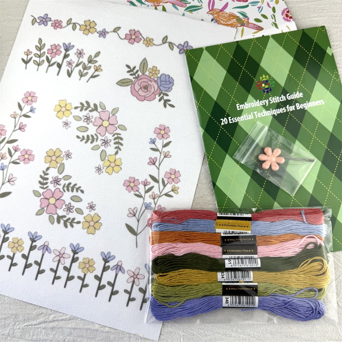 🌸Blomsterlinjer Designede blomsterbordurmønstre Broderimønstre – Broderi & Stitch for begynder