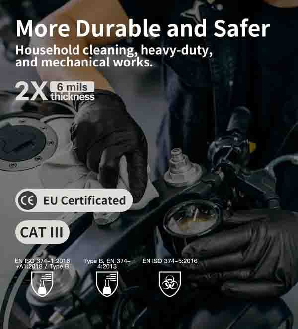 100/50 stk sorte nitrilhandsker til engangsbrug