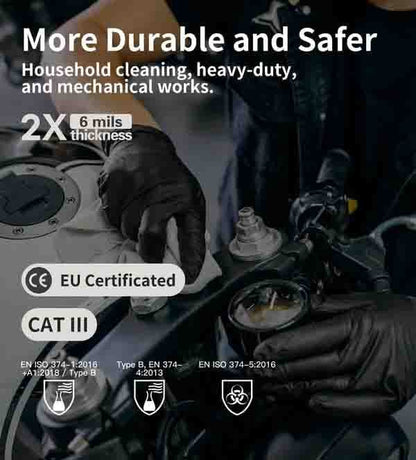 100/50 stk sorte nitrilhandsker til engangsbrug