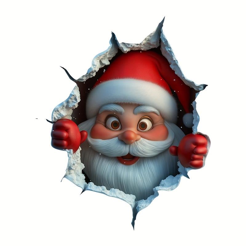 🎄3D Wall-Breaking Santa Claus Sticker