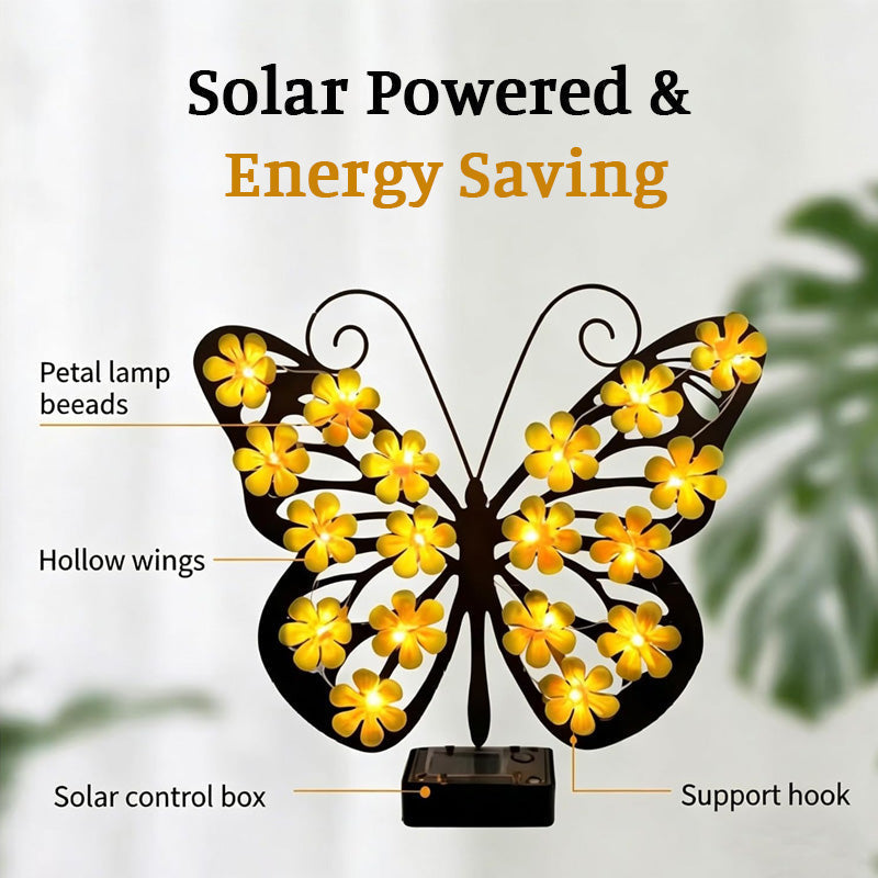 🦋 Solcelledrevet sommerfuglelampe til hav