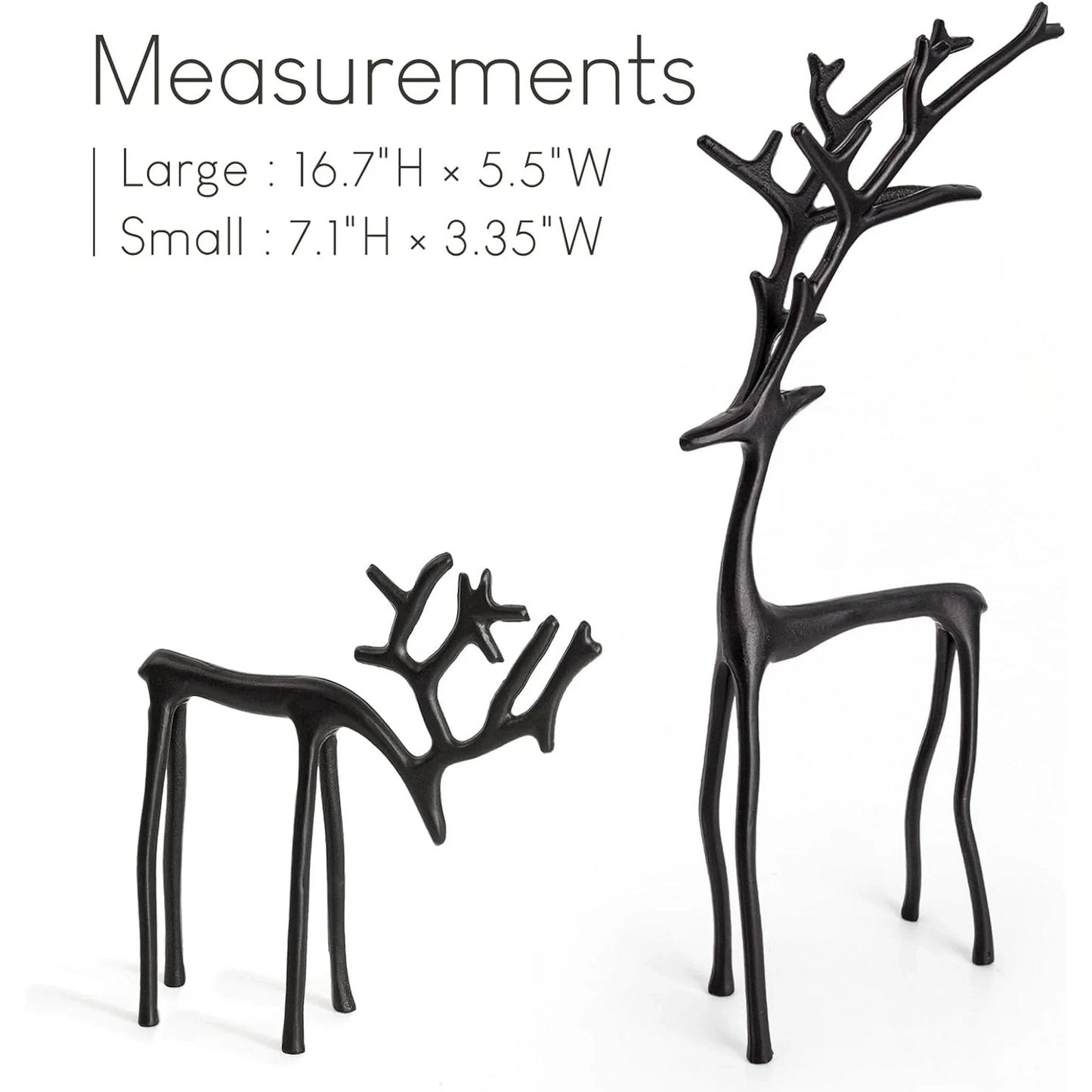 🎅Julebestsellere 🦌2 stk sorte rensdyrstatuer, julepynt sæ