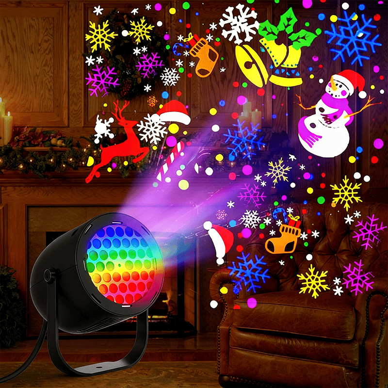 🎅LED-julelampe med projektion – 16 mønstre med ren julemagi!🎄