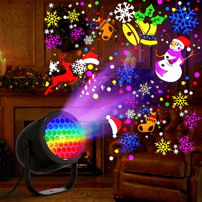 🎅LED-julelampe med projektion – 16 mønstre med ren julemagi!🎄