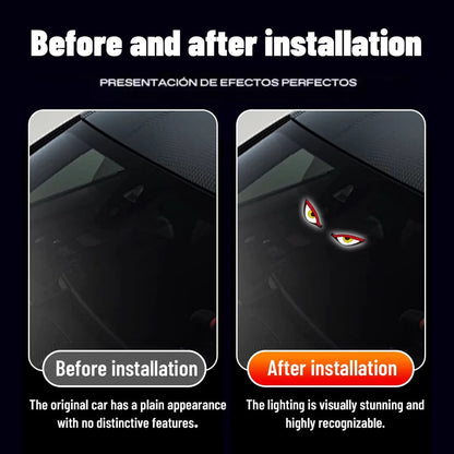 🔥Sidste dag med 49 % rabat – Solar Demon Eye LED-vindueslampe til bilen