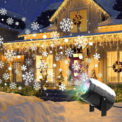 🎅LED-julelampe med projektion – 16 mønstre med ren julemagi!🎄