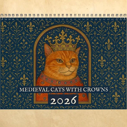 🐱Middelalderlige katte med kroner Kalender 2026