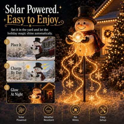 🎄49 % RABAT🎄 Snowman Magic Fountain™ – LED-julebelysning til haven med flydende snefnug❄️