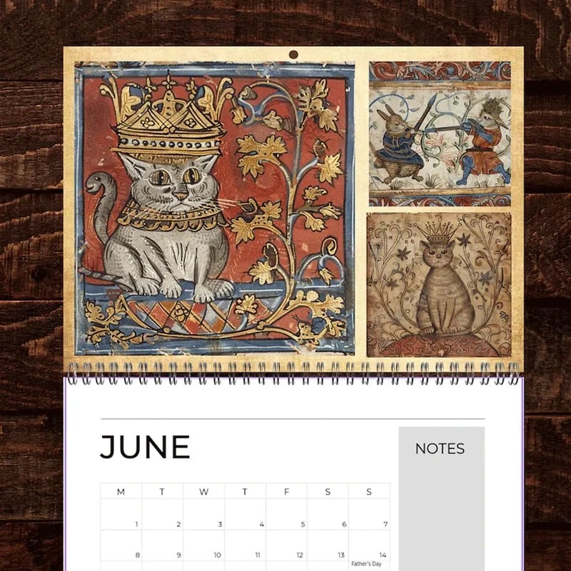 🐱Middelalderlige katte med kroner Kalender 2026