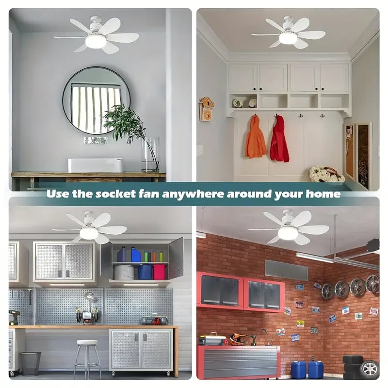 2-IN-1 PORTABLE FLOOR FAN & LIGHT med fjernbetjenin