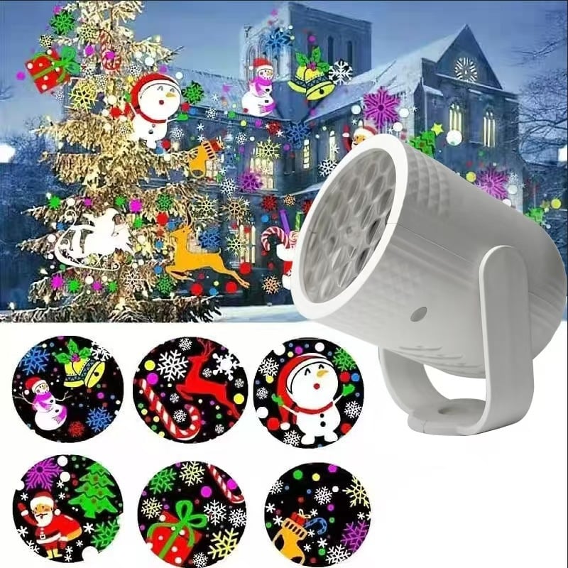 🎅LED-julelampe med projektion – 16 mønstre med ren julemagi!🎄
