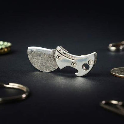 Kompakt flaskeåbner i titanium i miniformat & EDC-kniv