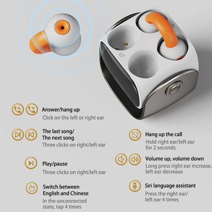 🥰 Bluetooth Ear Clip-On Headset med Ai Translator med digitalt display 🎧 🎧