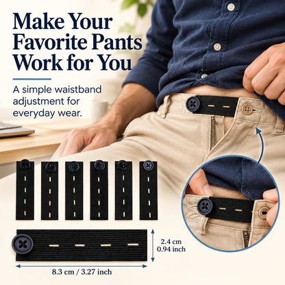 👖 Knapper til forlængelse af elastisk linning – justerbar pasform, sæt med 6 stk