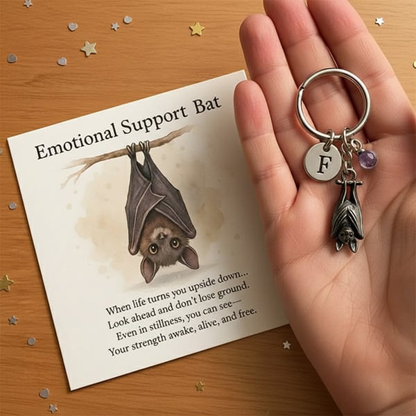 🦇Emotionel støtte flagermus inspirerende nøglerin