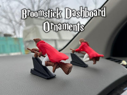 🚗Fantasy-bildekoration – 🧙‍♀️Hekse- og troldmands-kosteskaft-instrumentbræt-drift-ornamenter✨