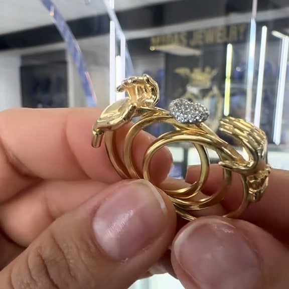 💞 Åben hånd-hjerte-ring