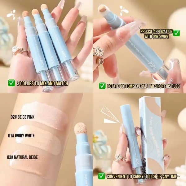 🖋️✨Køb 1, få 1 gratis!! 💙 Concealer med dobbelt effekt: foundation og øjenconcealer — 24 timers holdbar makeup👁️