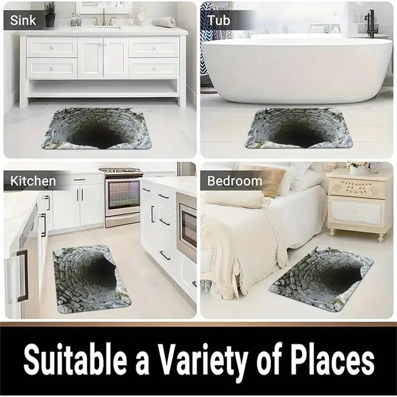 Visuel illusion Endless Abyss mønster HD-trykt skridsikker dørmått