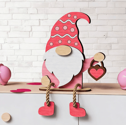 💖Valentinsdag-dekoration i træ med nisse