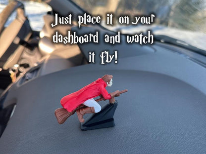🚗Fantasy-bildekoration – 🧙‍♀️Hekse- og troldmands-kosteskaft-instrumentbræt-drift-ornamenter✨