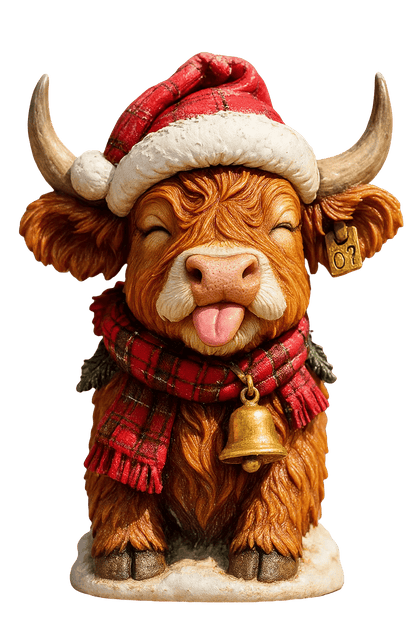🐮Highland Cow-julekalender 2025🎄✨ - 3D håndlavet Highland Cow-dukke (24 stk.)