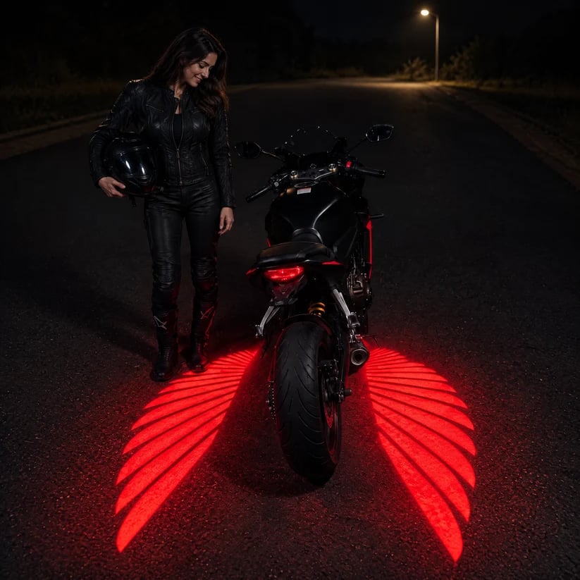 🏍️LED-projektorlamper i form af englevinger til motorcykler