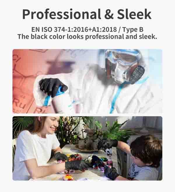 100/50 stk sorte nitrilhandsker til engangsbrug