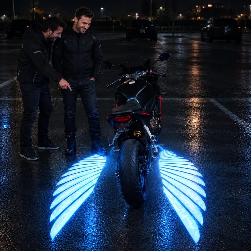 🏍️LED-projektorlamper i form af englevinger til motorcykler