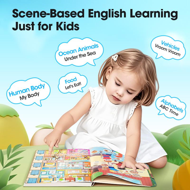Engelsk læsebog/My First English Toy Sounds - 470+ ord, 21 temaer og sjove ordspil! Perfekt sproglegetøj til børn! 🇬🇧