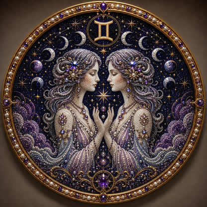 🔥 Perlekunstsæt med de 12 stjernetegn ♈🌙