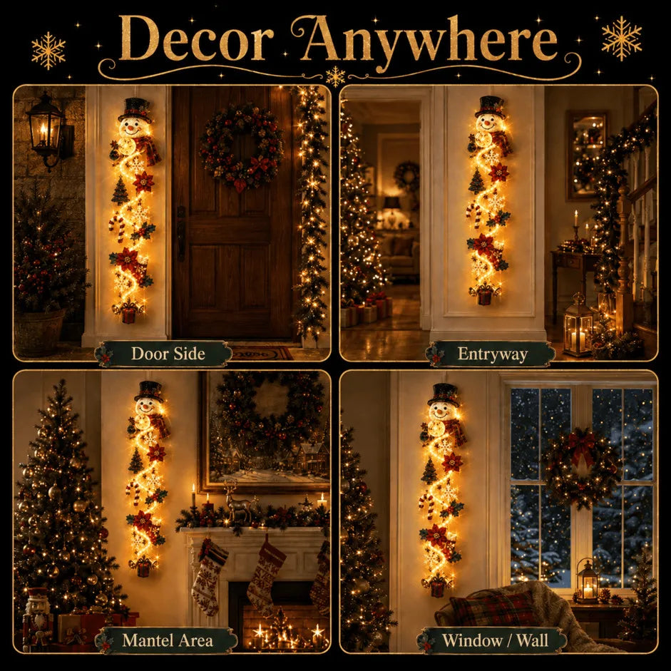 ⏳ Sidste dag med 49 % rabat – 🎄MerryCascade™ lysende jule-dørhænger | 6 festlige lysdesign✨