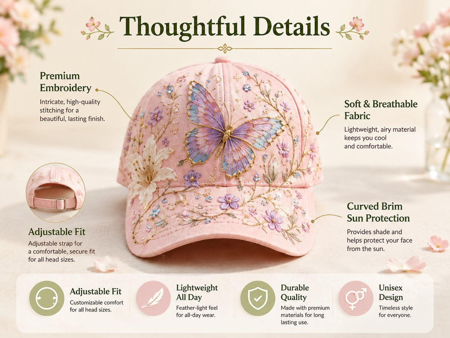 🔥Sidste dag – 50 % rabat 🌸🌿 Garden Morning Cap
