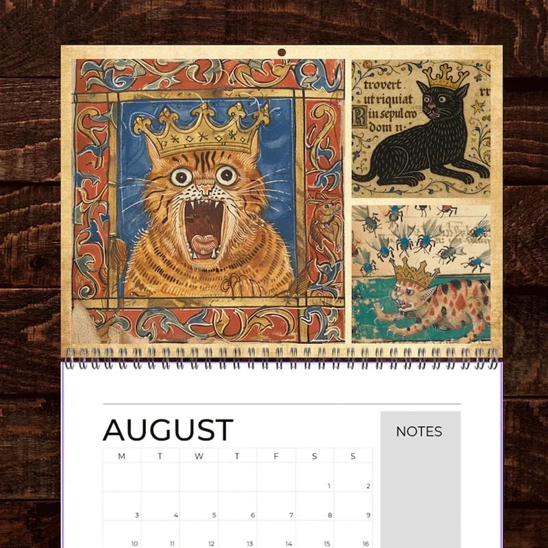 🐱Middelalderlige katte med kroner Kalender 2026