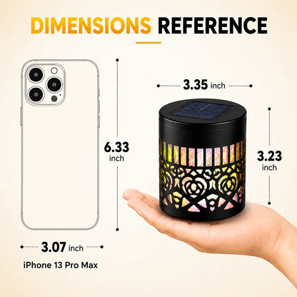 Væglampe med solcelledrevet mandala-projektion i syv skiftende farver
