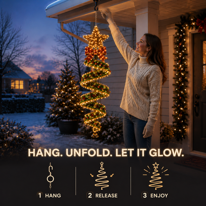 🎄Julemagi – Kollektion af spiralformede LED-lyskæder til ophæng