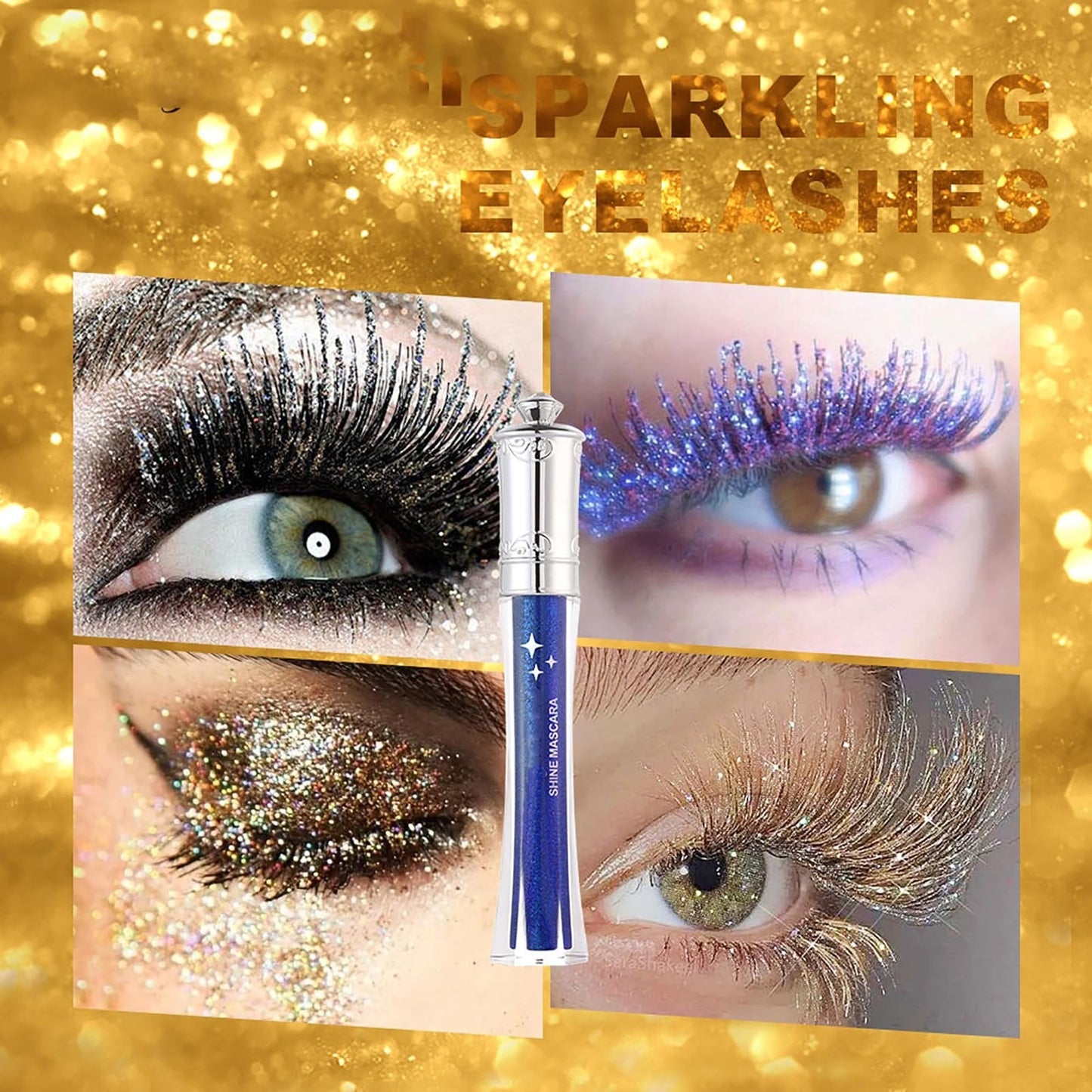 Glitrende krystalldiamantfarvet glittermascara