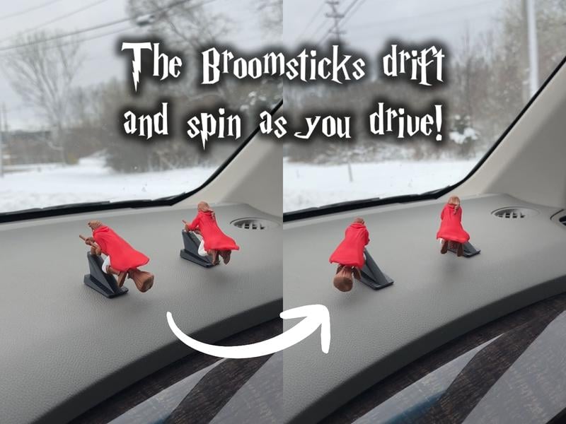 🚗Fantasy-bildekoration – 🧙‍♀️Hekse- og troldmands-kosteskaft-instrumentbræt-drift-ornamenter✨