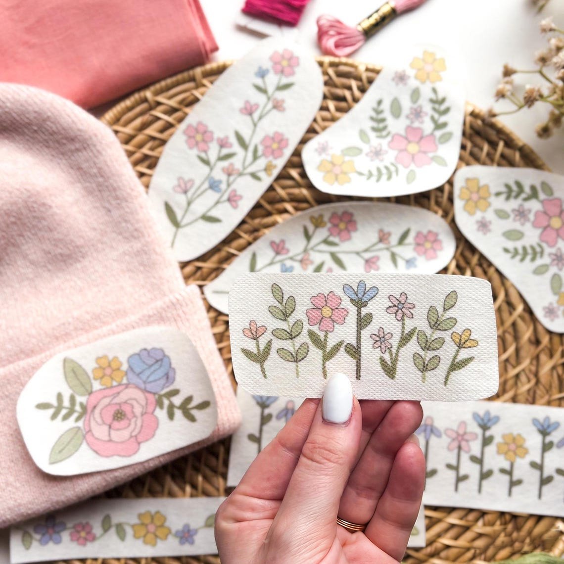 🌸Blomsterlinjer Designede blomsterbordurmønstre Broderimønstre – Broderi & Stitch for begynder