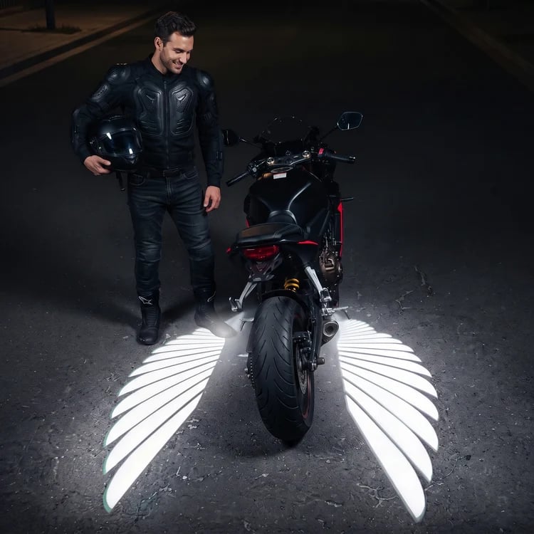 🏍️LED-projektorlamper i form af englevinger til motorcykler