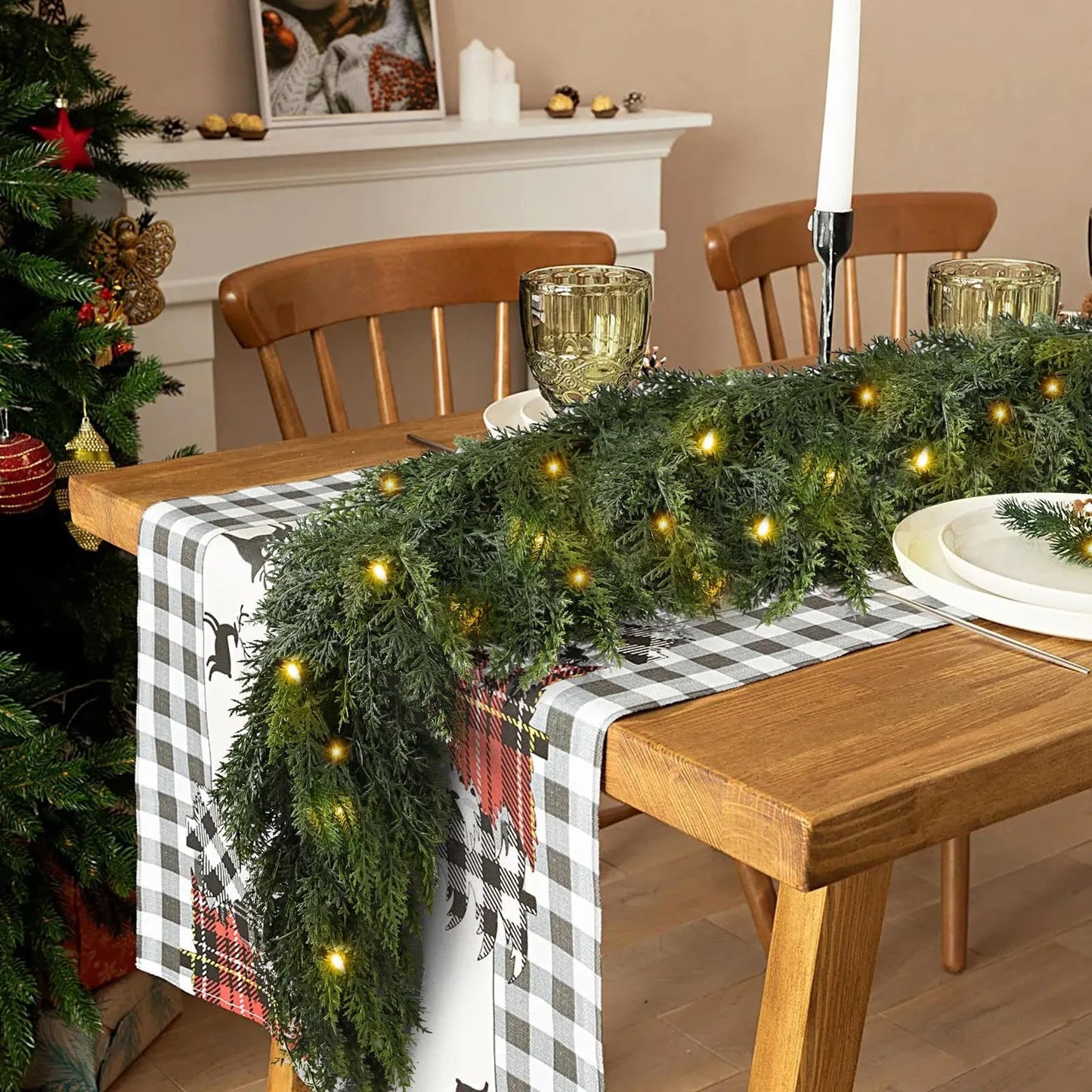 🎅⛄forlyste julekranse af cedertræ🎄(1.8 m)