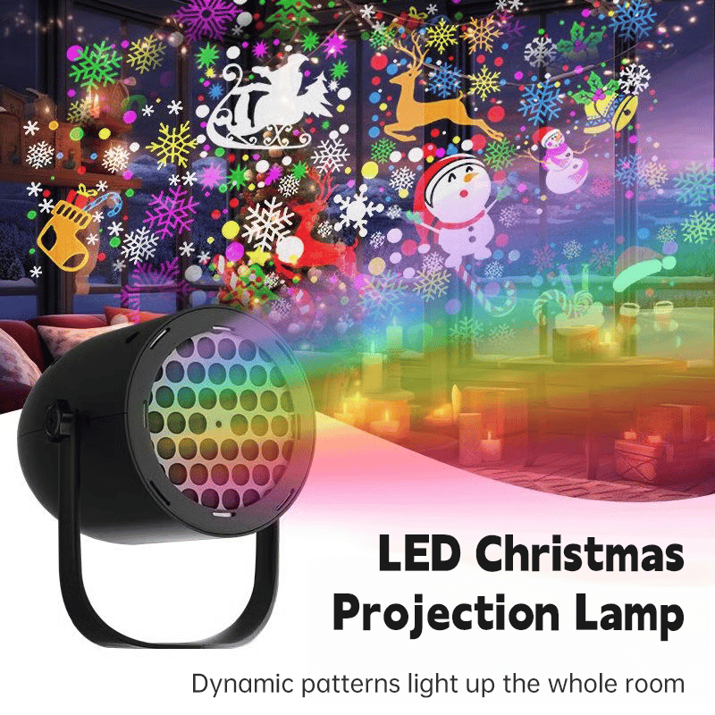 🎅LED-julelampe med projektion – 16 mønstre med ren julemagi!🎄