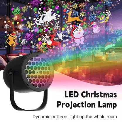 🎅LED-julelampe med projektion – 16 mønstre med ren julemagi!🎄