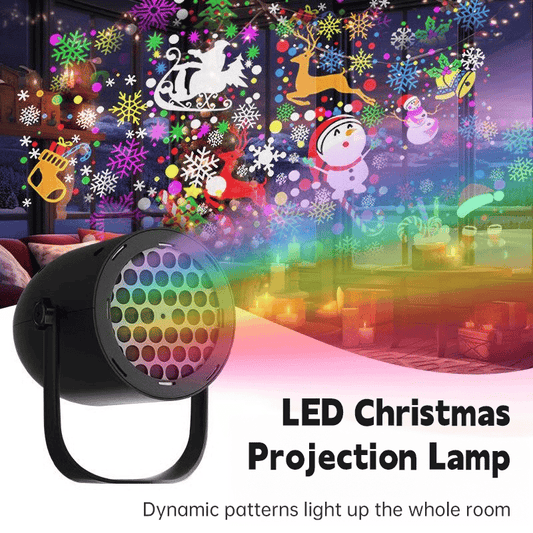 🎅LED-julelampe med projektion – 16 mønstre med ren julemagi!🎄